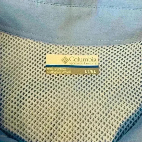 Columbia PFG Mens LT shirt long sleeve blue fishing roll-tab sleeves but… - Picture 5 of 12